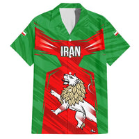 Iran National Pride Hawaiian Shirt with Bold Lion Crest and Country Silhouette