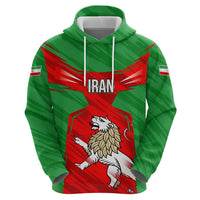Iran National Pride Hoodie with Bold Lion Crest and Country Silhouette