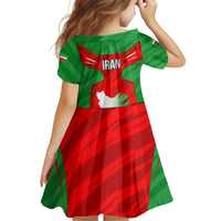 Iran National Pride Kid Short Sleeve Dress with Bold Lion Crest and Country Silhouette