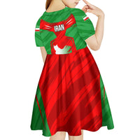 Iran National Pride Kid Short Sleeve Dress with Bold Lion Crest and Country Silhouette