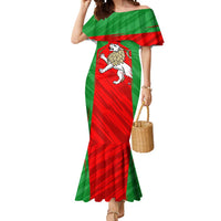 Iran National Pride Mermaid Dress with Bold Lion Crest and Country Silhouette