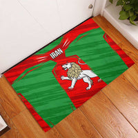 Iran National Pride Rubber Doormat with Bold Lion Crest and Country Silhouette