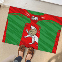 Iran National Pride Rubber Doormat with Bold Lion Crest and Country Silhouette