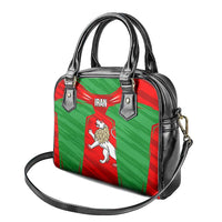 Iran National Pride Shoulder Handbag with Bold Lion Crest and Country Silhouette