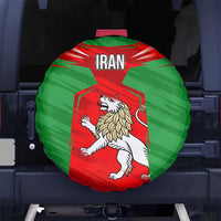 Iran National Pride Spare Tire Cover with Bold Lion Crest and Country Silhouette