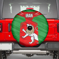 Iran National Pride Spare Tire Cover with Bold Lion Crest and Country Silhouette