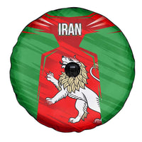 Iran National Pride Spare Tire Cover with Bold Lion Crest and Country Silhouette