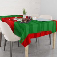 Iran National Pride Tablecloth with Bold Lion Crest and Country Silhouette