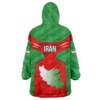 Iran National Pride Wearable Blanket Hoodie with Bold Lion Crest and Country Silhouette