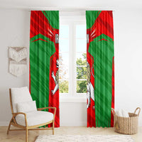 Iran National Pride Window Curtain with Bold Lion Crest and Country Silhouette