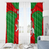 Iran National Pride Window Curtain with Bold Lion Crest and Country Silhouette