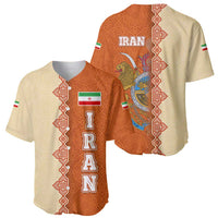 Iran Heritage Baseball Jersey with Traditional Pattern and Royal Emblem Design