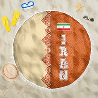 Iran Heritage Beach Blanket with Traditional Pattern and Royal Emblem Design