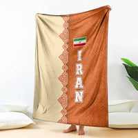 Iran Heritage Blanket with Traditional Pattern and Royal Emblem Design