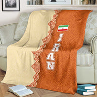 Iran Heritage Blanket with Traditional Pattern and Royal Emblem Design