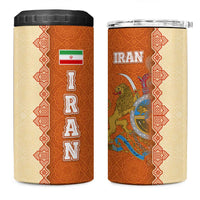 Iran Heritage 4 in 1 Can Cooler Tumbler with Traditional Pattern and Royal Emblem Design