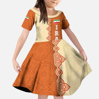 Iran Heritage Family Matching Off Shoulder Maxi Dress and Hawaiian Shirt with Traditional Pattern and Royal Emblem Design