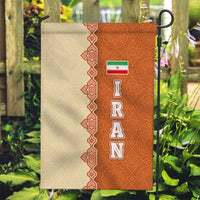 Iran Heritage Garden Flag with Traditional Pattern and Royal Emblem Design