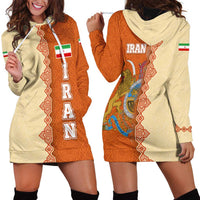 Iran Heritage Hoodie Dress with Traditional Pattern and Royal Emblem Design