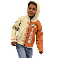 Iran Heritage Kid Hoodie with Traditional Pattern and Royal Emblem Design