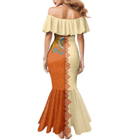 Iran Heritage Mermaid Dress with Traditional Pattern and Royal Emblem Design