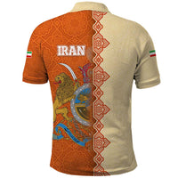 Iran Heritage Polo Shirt with Traditional Pattern and Royal Emblem Design