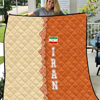 Iran Heritage Quilt with Traditional Pattern and Royal Emblem Design