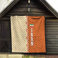 Iran Heritage Quilt with Traditional Pattern and Royal Emblem Design