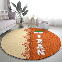 Iran Heritage Round Carpet with Traditional Pattern and Royal Emblem Design
