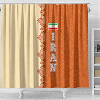 Iran Heritage Shower Curtain with Traditional Pattern and Royal Emblem Design