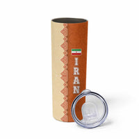 Iran Heritage Skinny Tumbler with Traditional Pattern and Royal Emblem Design