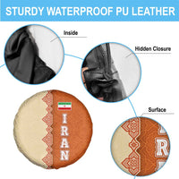 Iran Heritage Spare Tire Cover with Traditional Pattern and Royal Emblem Design
