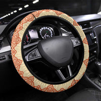 Iran Heritage Steering Wheel Cover with Traditional Pattern and Royal Emblem Design