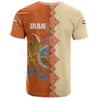 Iran Heritage T Shirt with Traditional Pattern and Royal Emblem Design