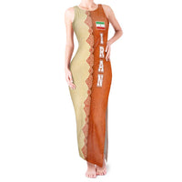 Iran Heritage Tank Maxi Dress with Traditional Pattern and Royal Emblem Design