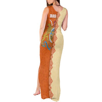 Iran Heritage Tank Maxi Dress with Traditional Pattern and Royal Emblem Design