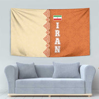 Iran Heritage Tapestry with Traditional Pattern and Royal Emblem Design