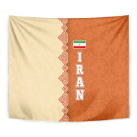 Iran Heritage Tapestry with Traditional Pattern and Royal Emblem Design