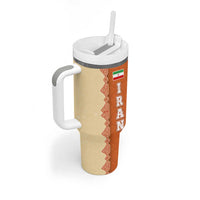 Iran Heritage Tumbler With Handle with Traditional Pattern and Royal Emblem Design