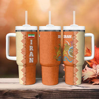 Iran Heritage Tumbler With Handle with Traditional Pattern and Royal Emblem Design