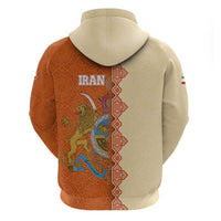 Iran Heritage Zip Hoodie with Traditional Pattern and Royal Emblem Design