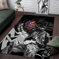 Hip Hop Graffiti Area Rug with Rapper Portrait and American Flag Street Art - Wonder Print Shop