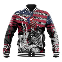 Hip Hop Graffiti Baseball Jacket with Rapper Portrait and American Flag Street Art - Wonder Print Shop