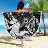 Hip Hop Graffiti Beach Blanket with Rapper Portrait and American Flag Street Art - Wonder Print Shop