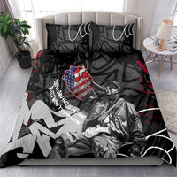Hip Hop Graffiti Bedding Set with Rapper Portrait and American Flag Street Art - Wonder Print Shop