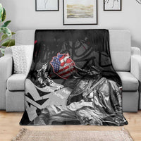Hip Hop Graffiti Blanket with Rapper Portrait and American Flag Street Art - Wonder Print Shop