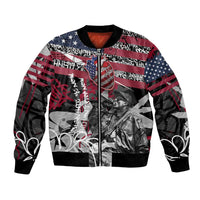 Hip Hop Graffiti Bomber Jacket with Rapper Portrait and American Flag Street Art - Wonder Print Shop