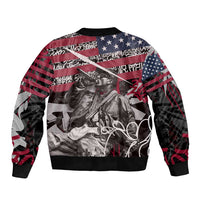 Hip Hop Graffiti Bomber Jacket with Rapper Portrait and American Flag Street Art - Wonder Print Shop