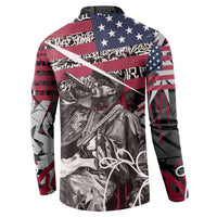 Hip Hop Graffiti Button Sweatshirt with Rapper Portrait and American Flag Street Art - Wonder Print Shop
