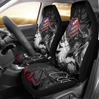 Hip Hop Graffiti Car Seat Cover with Rapper Portrait and American Flag Street Art - Wonder Print Shop
